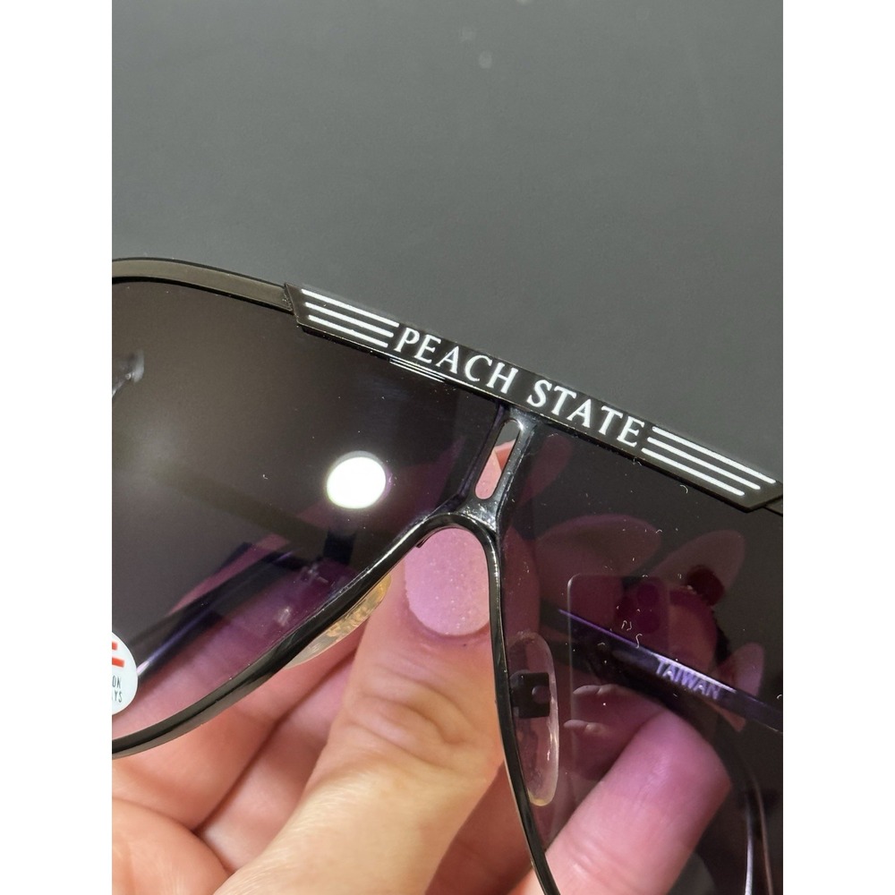 Vintage Peach State Georgia Black Framed Aviator Sunglasses UV100 - Picture 5 of 16